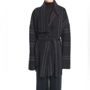 Vince Striped Wool Blend Blanket Coat Size XS